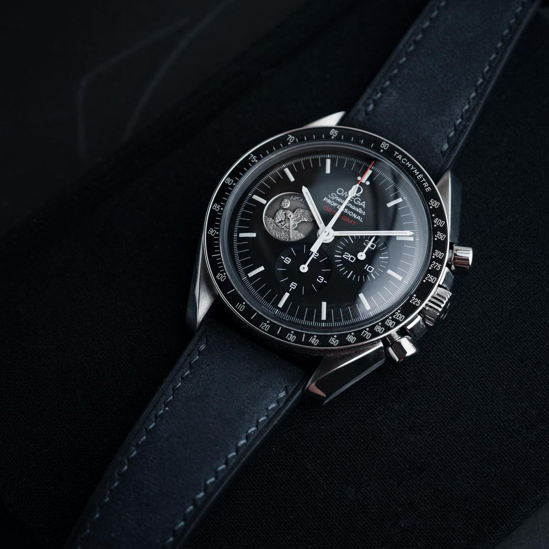 "Lagoon" Watch Strap in Chamois // Marine