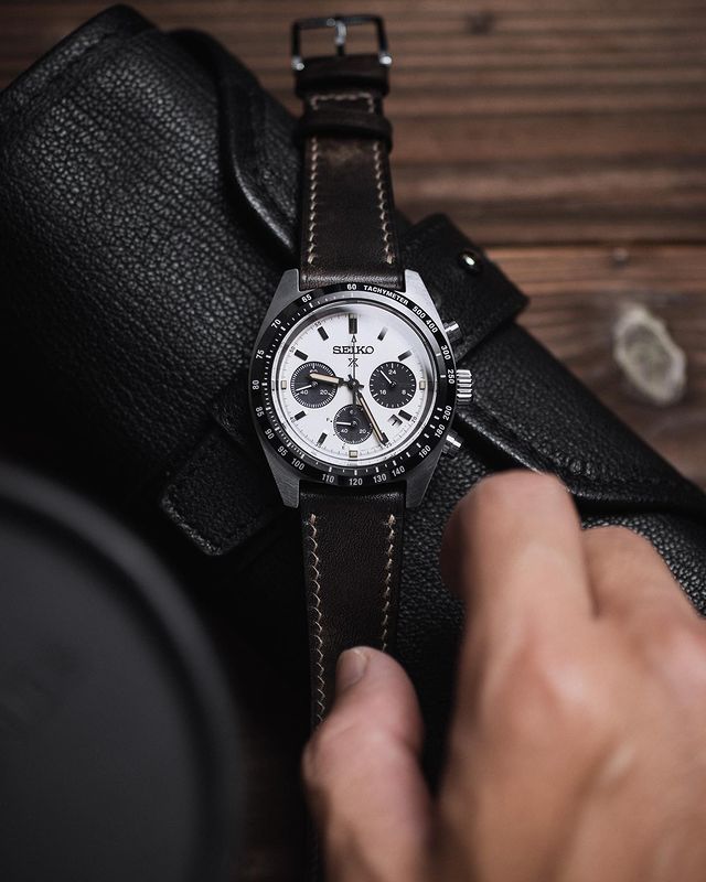 "Lagoon" Watch Strap in Museum Calf // Steel