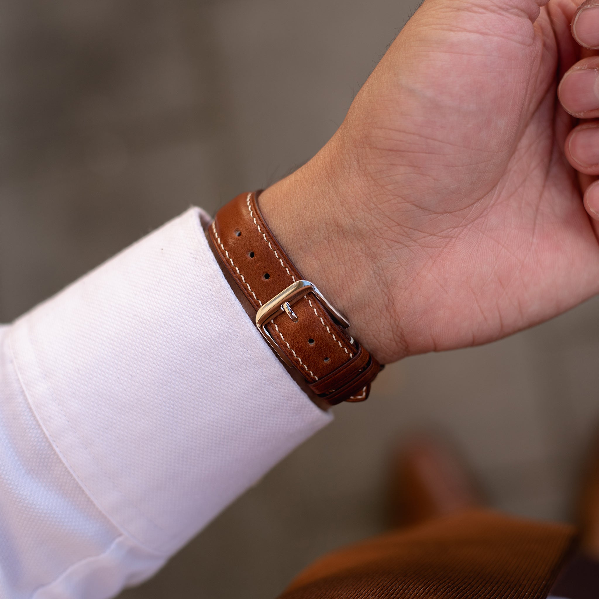 "Plateau" Watch Strap in Barenia // Gold