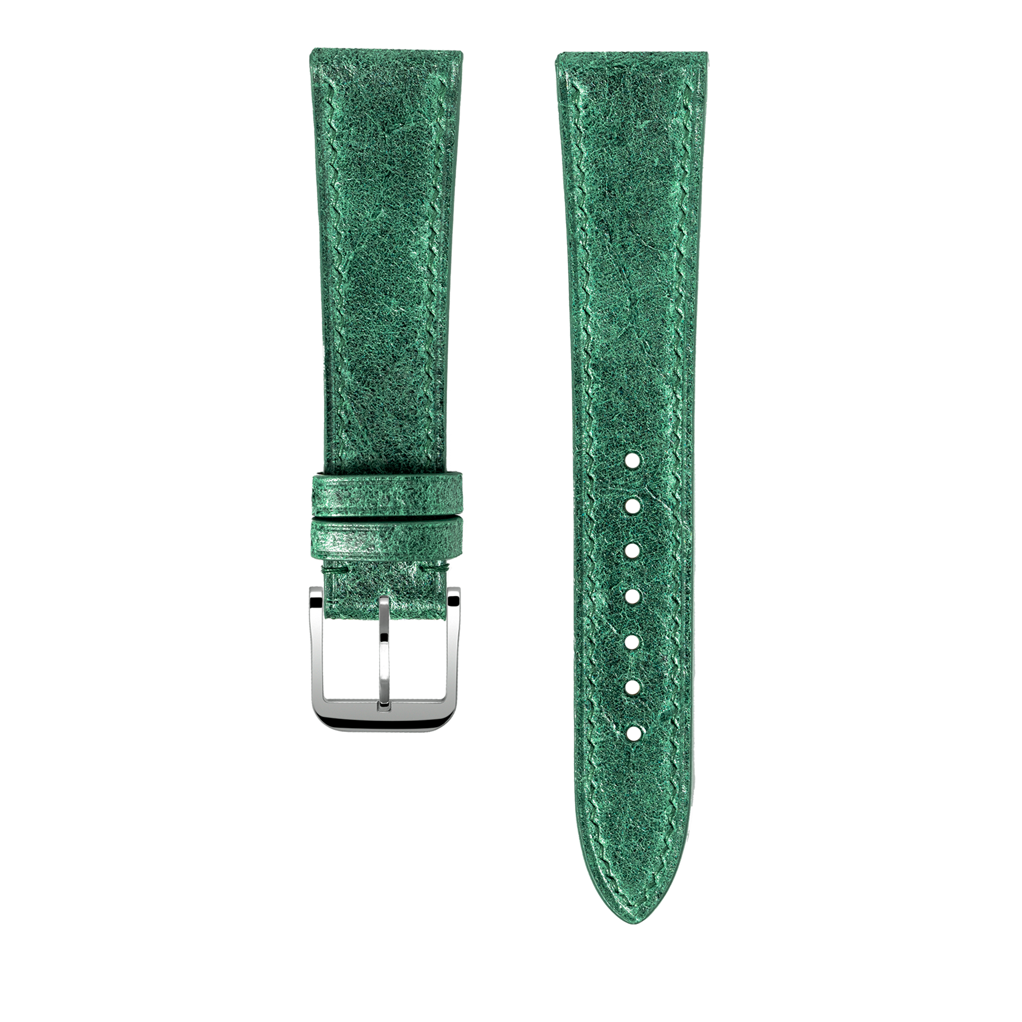"Lagoon" Watch Strap in Crazy Cow // Pineneedle