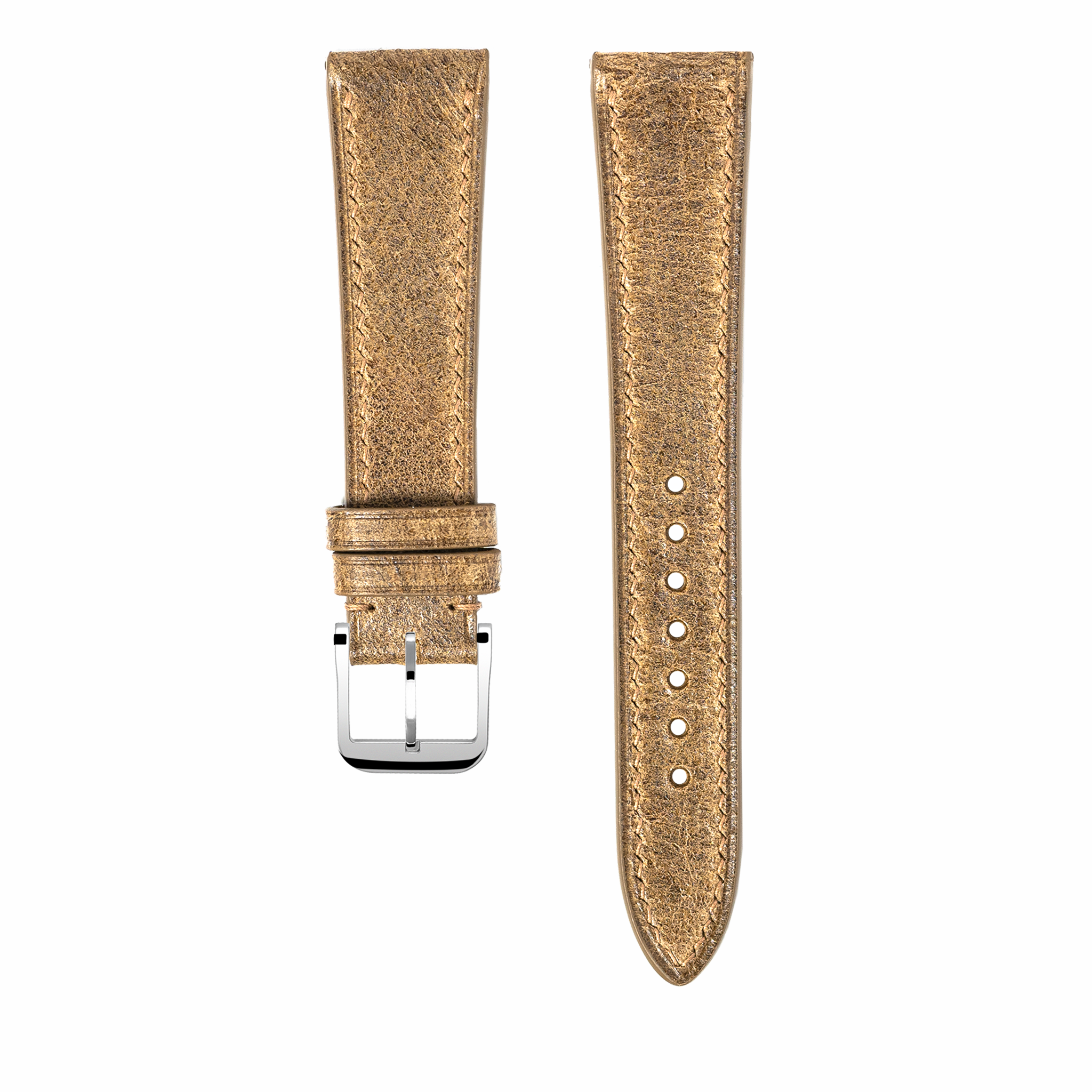 "Lagoon" Watch Strap in Crazy Cow // Teak