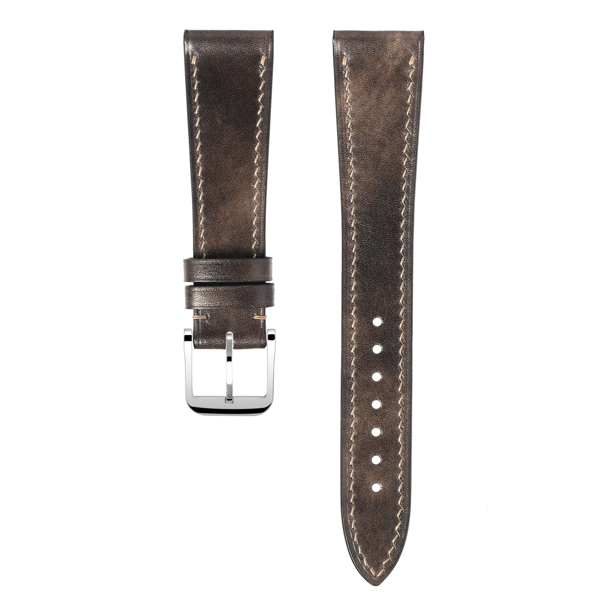 "Lagoon" Watch Strap in Museum Calf // Steel
