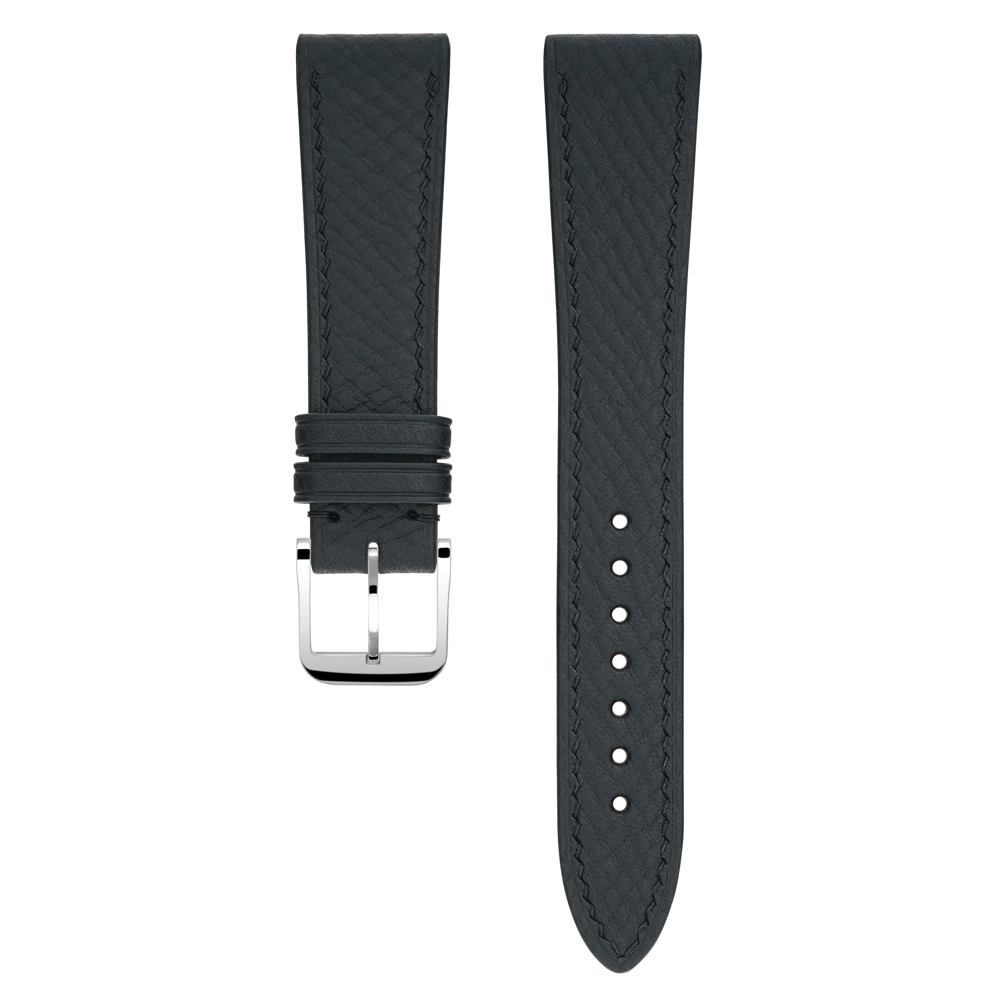"Lagoon" Watch Strap in Pioneer Hatch Grain // Liquorice
