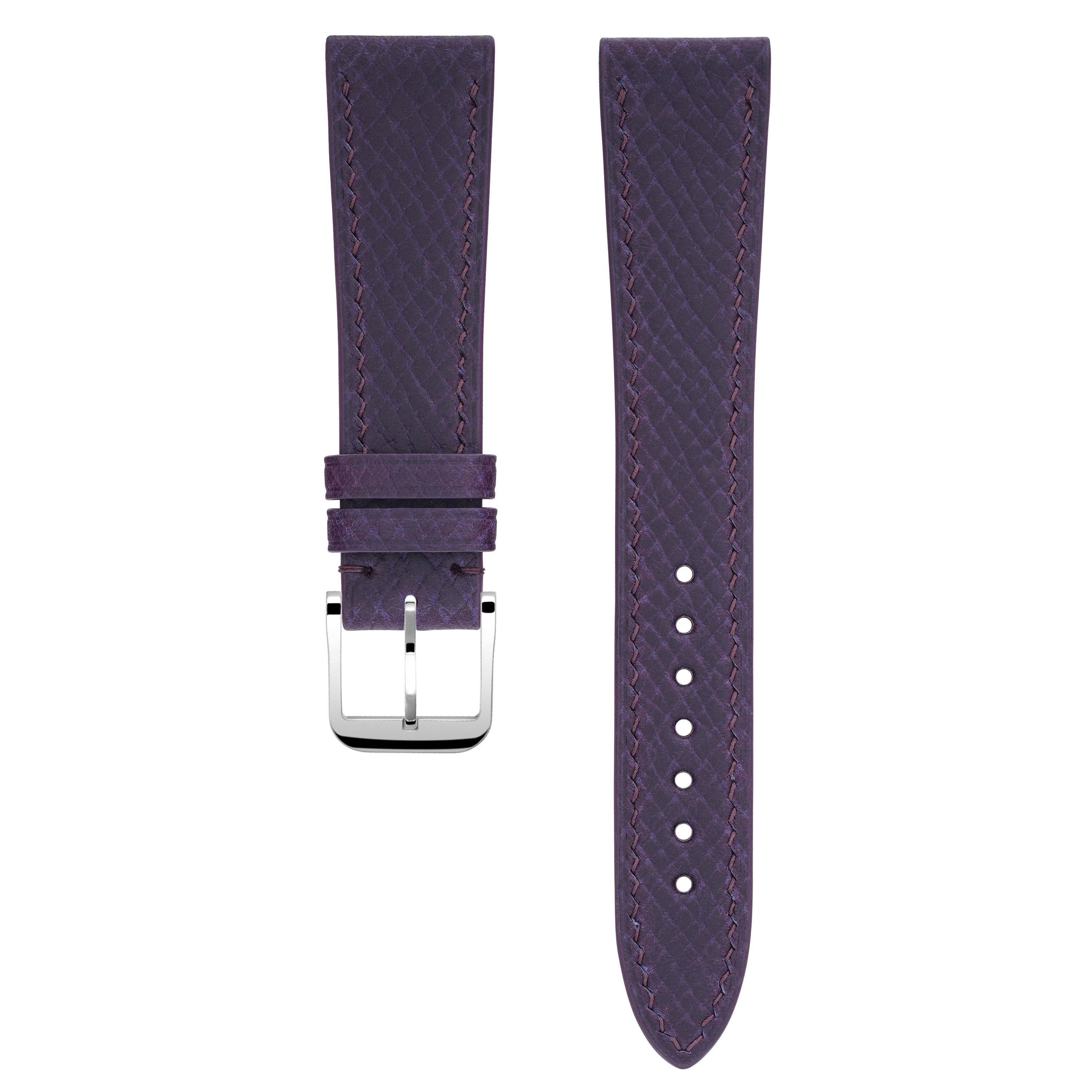 "Lagoon" Watch Strap in Pioneer Hatch Grain // Violet