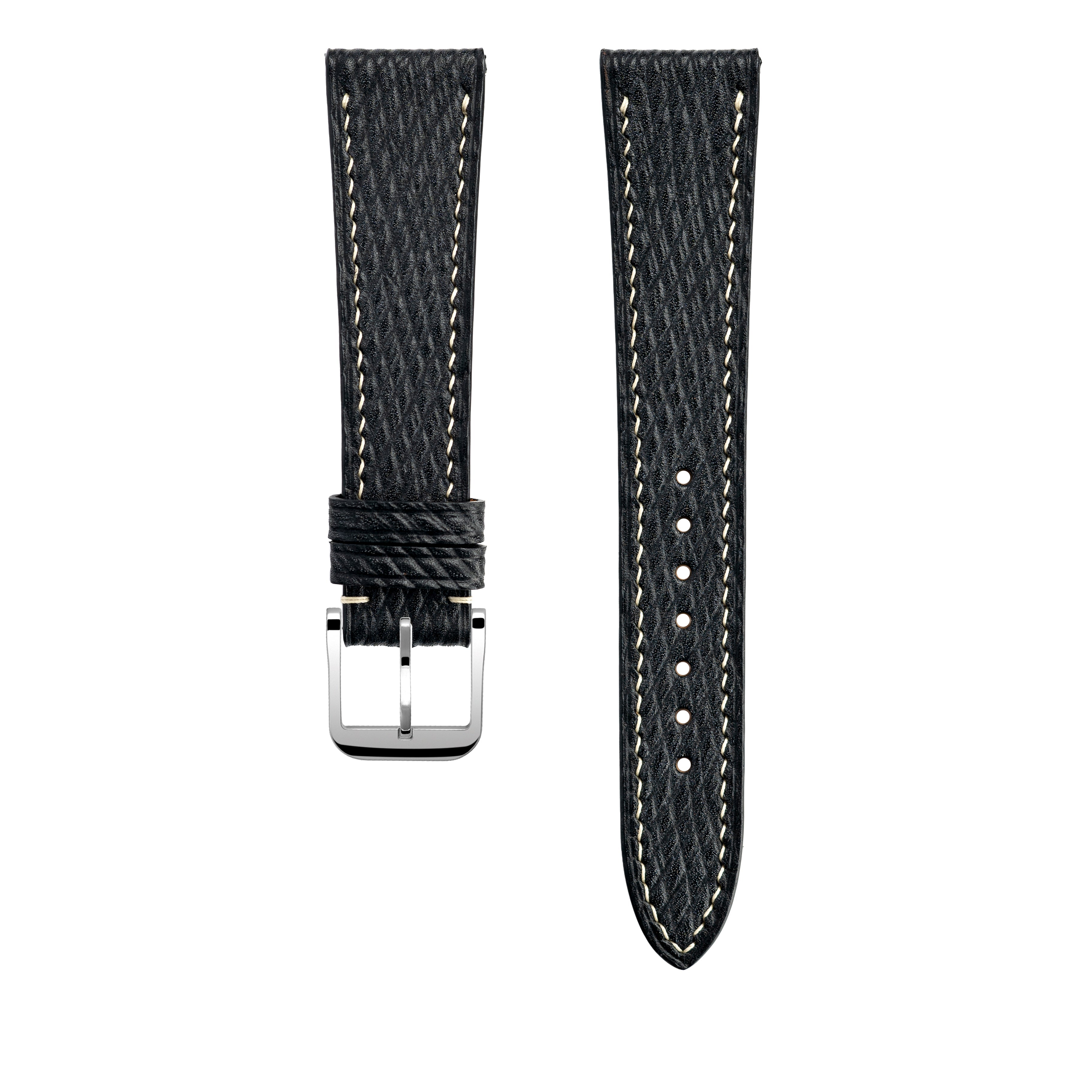 "Lagoon" Watch Strap in Russian Calf // Black