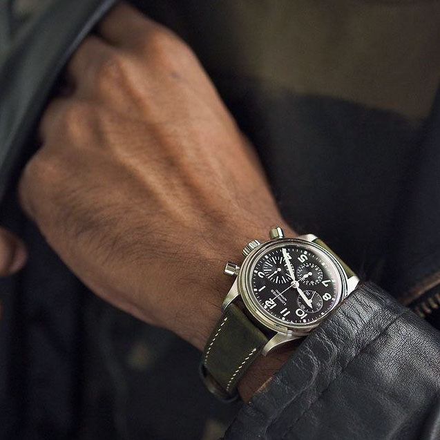 "Lagoon" Watch Strap in Chamois // Olive