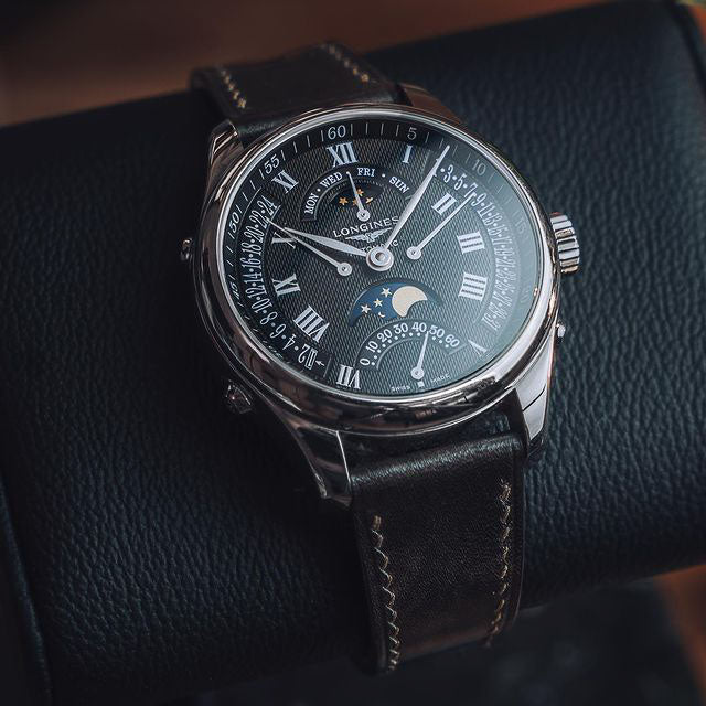 "Lagoon" Watch Strap in Museum Calf // Steel