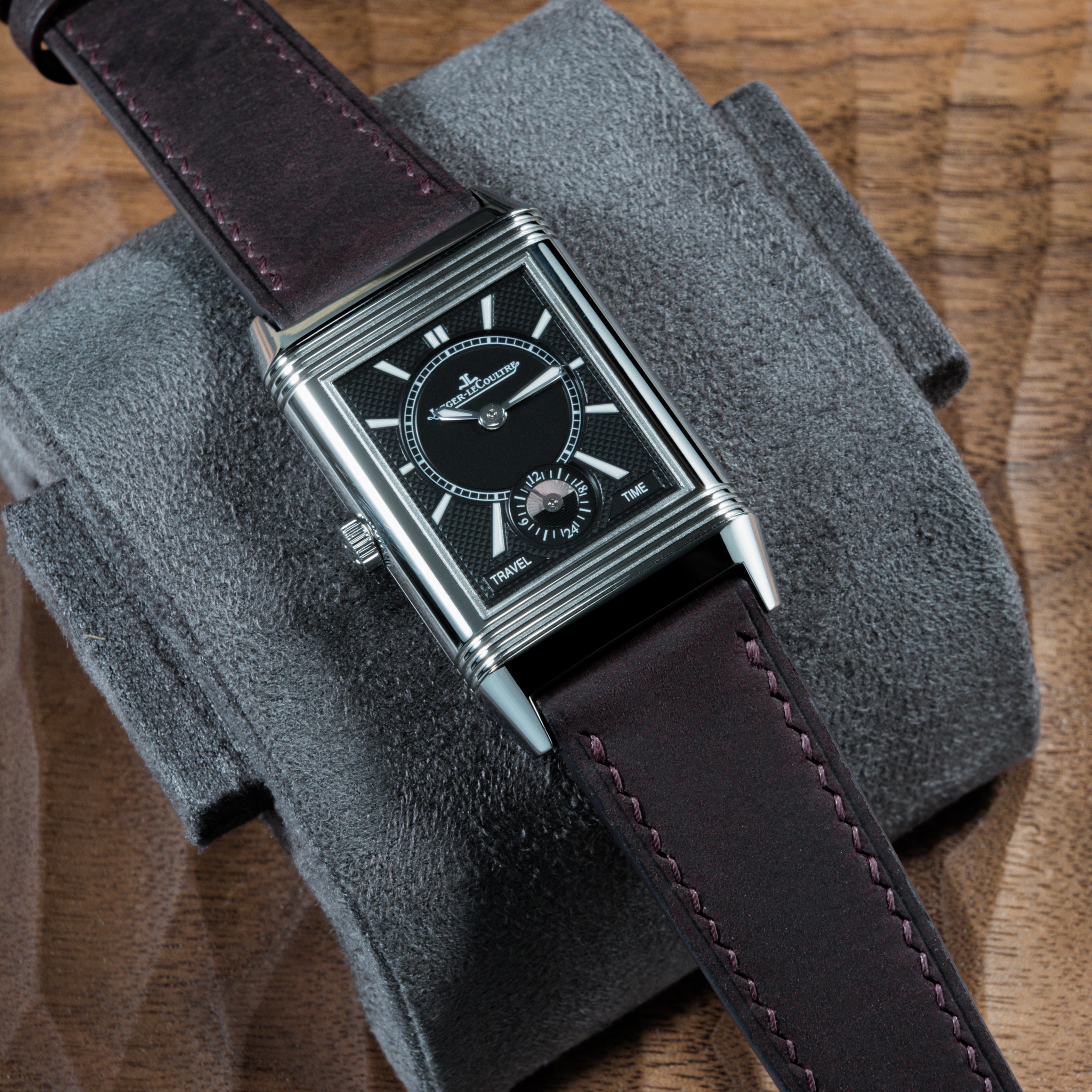 "Lagoon" Watch Strap in Chamois // Wine