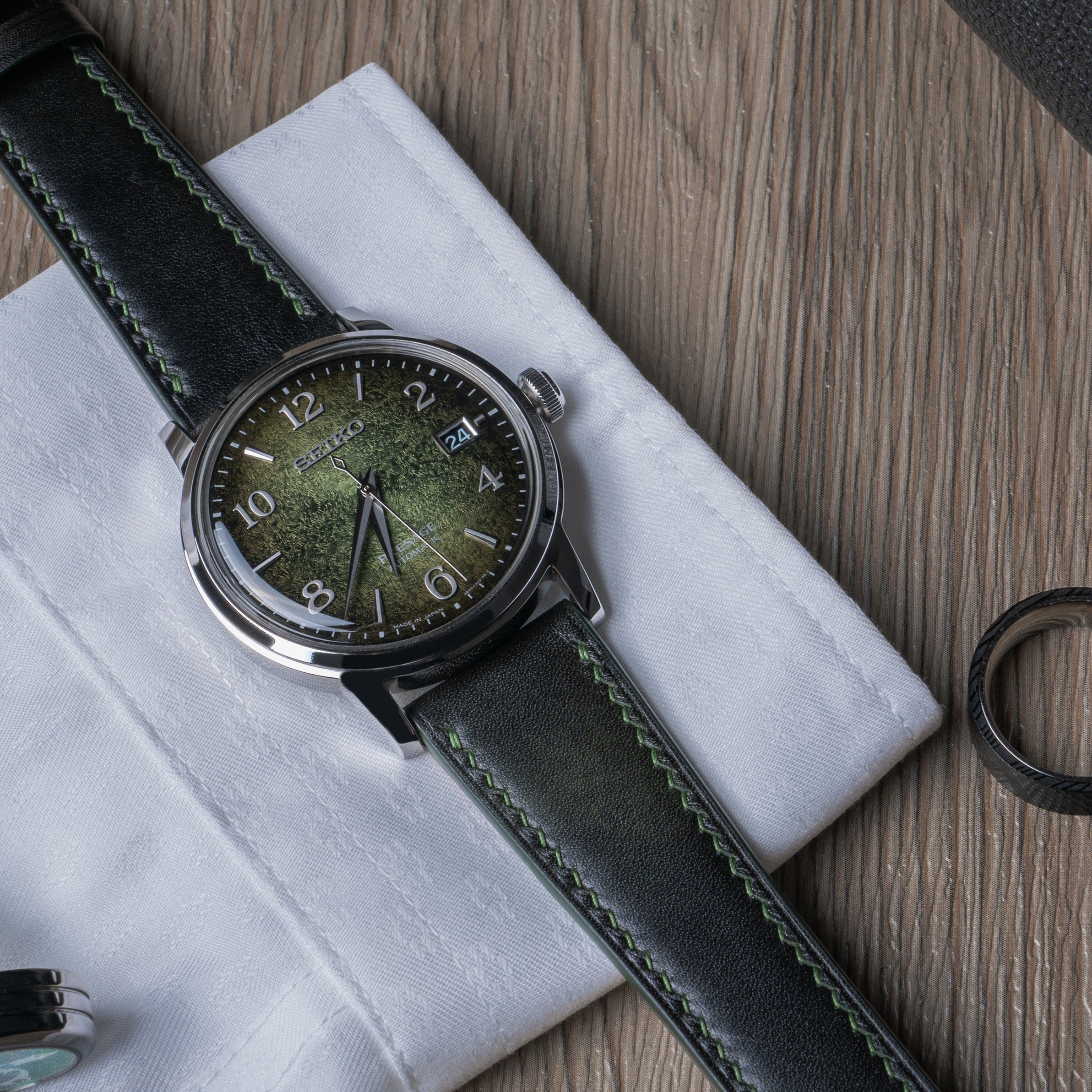 "Lagoon" Watch Strap in Museum Calf // Alloro