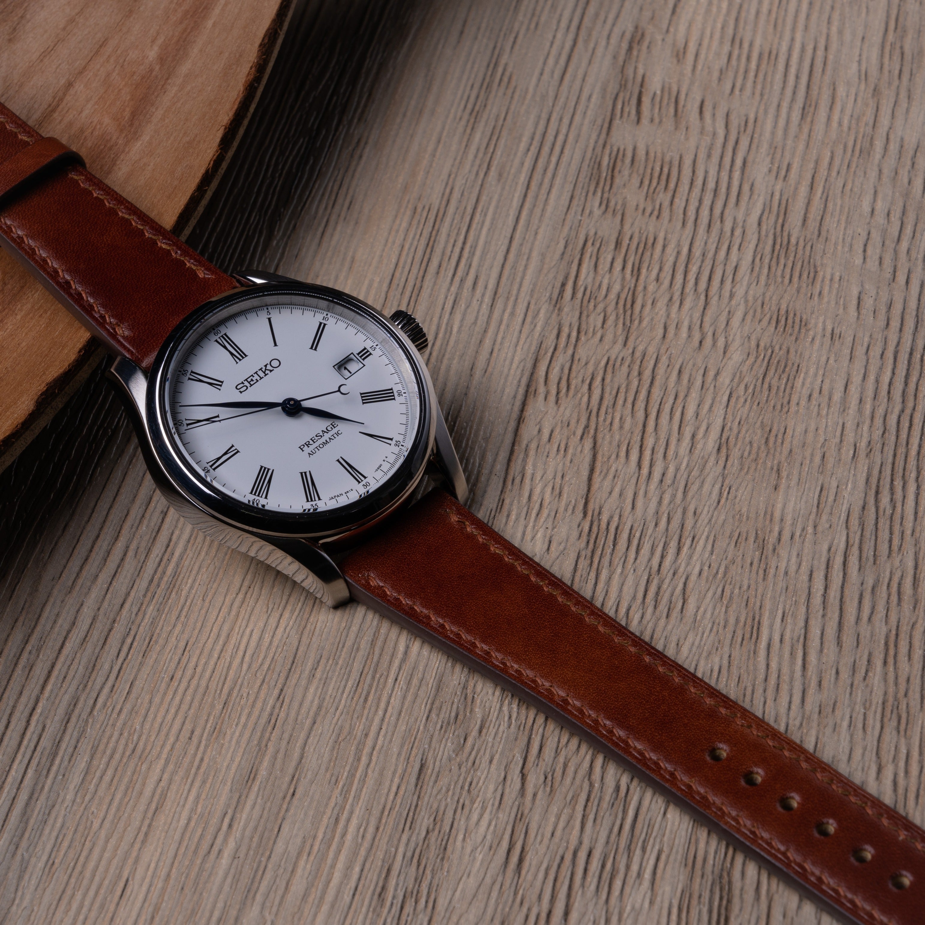 "Lagoon" Watch Strap in Museum Calf // Cognac
