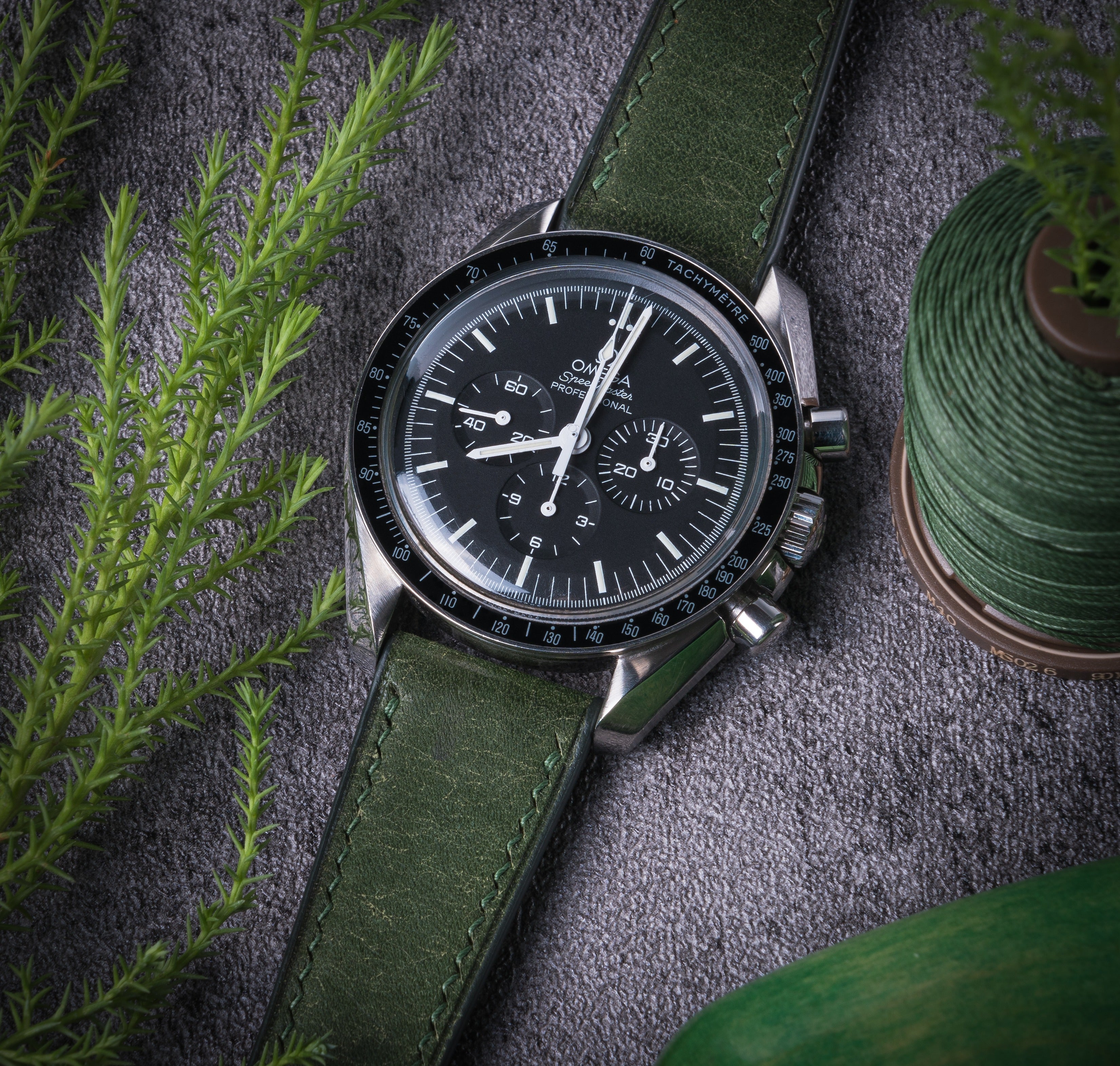 "Lagoon" Watch Strap in Pueblo // Jungle Green